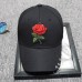Unisex  Red Rose Baseball Cap Flower Embroidery Iron Ring Snapback Sun Hat  eb-86397161